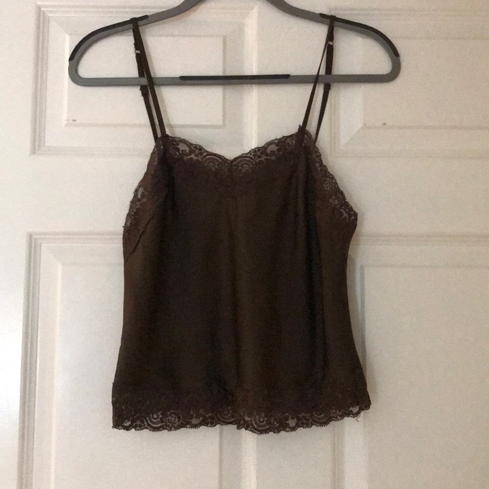 Chocolate brown silk camisole